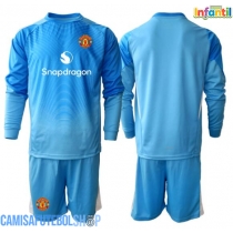 Camisa de time de futebol Manchester United Goleiro Replicas 1º Equipamento Infantil 2025-26 Manga Comprida (+ Calças curtas)